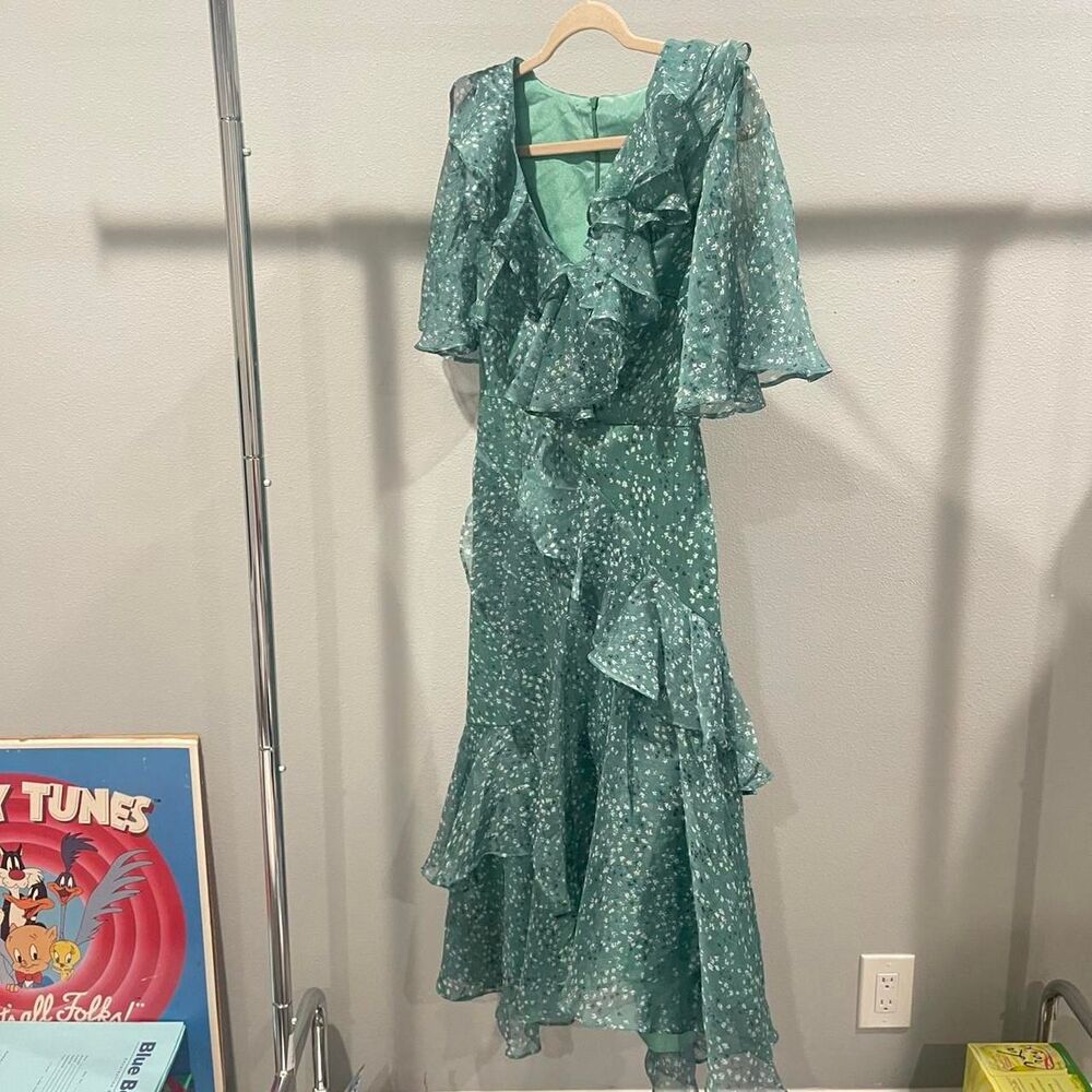 Keepsake Women's Green and Blue Dress - Picture 3 of 5